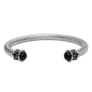 Salamander Torque Black & Silver Bangle
