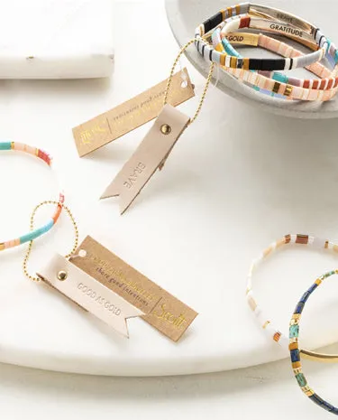 Scout Curated Wears - Good Karma Miyuki Bracelet - Sparkle & Shine - Raven/Silver