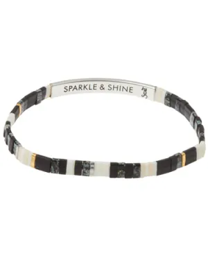 Scout Curated Wears - Good Karma Miyuki Bracelet - Sparkle & Shine - Raven/Silver