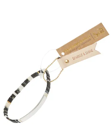 Scout Curated Wears - Good Karma Miyuki Bracelet - Sparkle & Shine - Raven/Silver