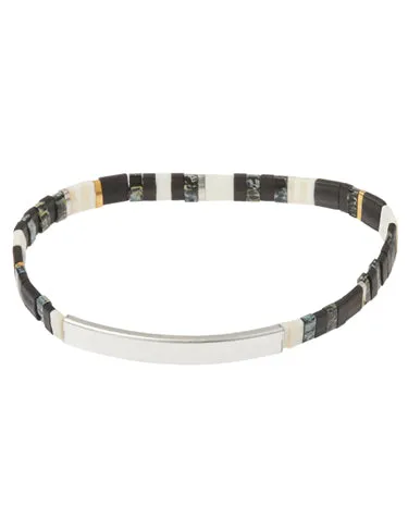 Scout Curated Wears - Good Karma Miyuki Bracelet - Sparkle & Shine - Raven/Silver