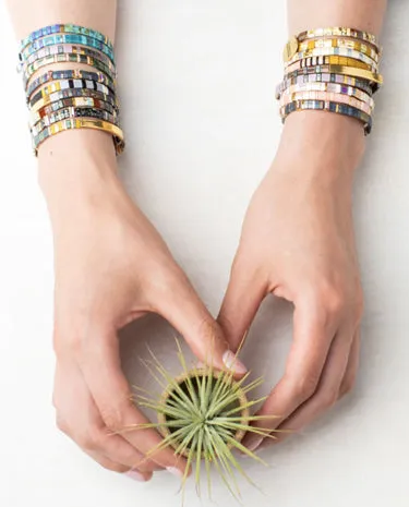 Scout Curated Wears - Good Karma Miyuki Bracelet - Sparkle & Shine - Raven/Silver