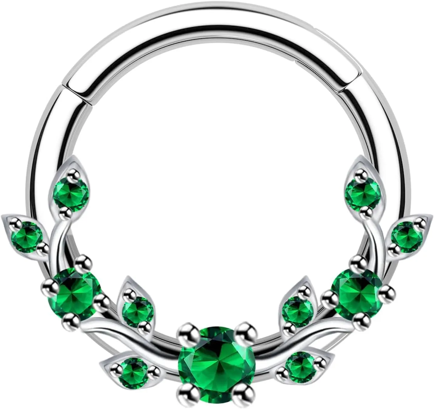Septum Ring 16G Leaf Septum Nose Ring 316L Stainless Steel Vine Septum Piercing Daith Piercing Jewelry Conch Helix Earring Cartilage Earring for Women Men