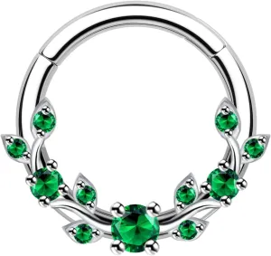 Septum Ring 16G Leaf Septum Nose Ring 316L Stainless Steel Vine Septum Piercing Daith Piercing Jewelry Conch Helix Earring Cartilage Earring for Women Men