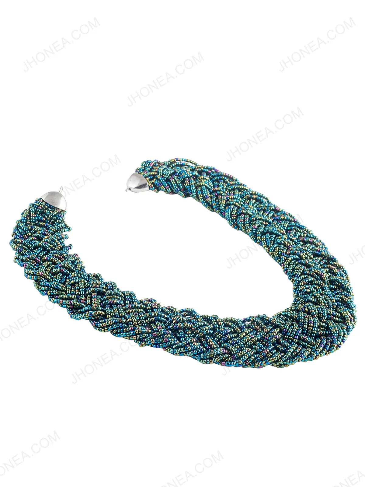Shiny Iridescent Rainbow Beaded Neck for Womens