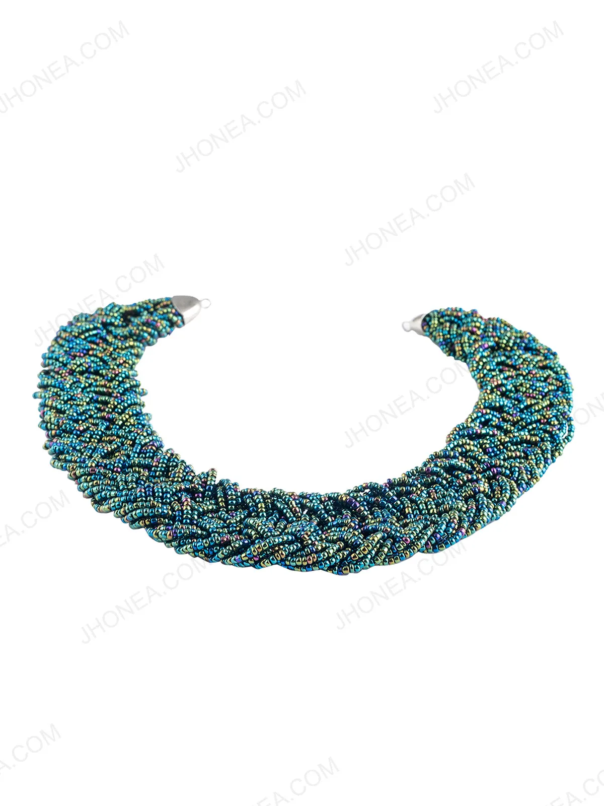 Shiny Iridescent Rainbow Beaded Neck for Womens