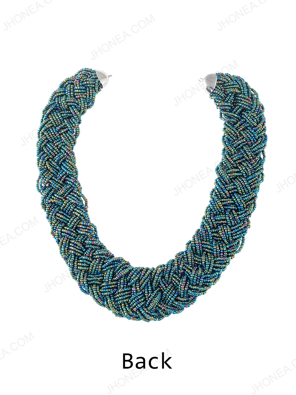 Shiny Iridescent Rainbow Beaded Neck for Womens