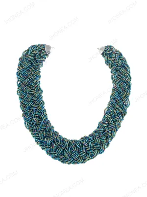 Shiny Iridescent Rainbow Beaded Neck for Womens
