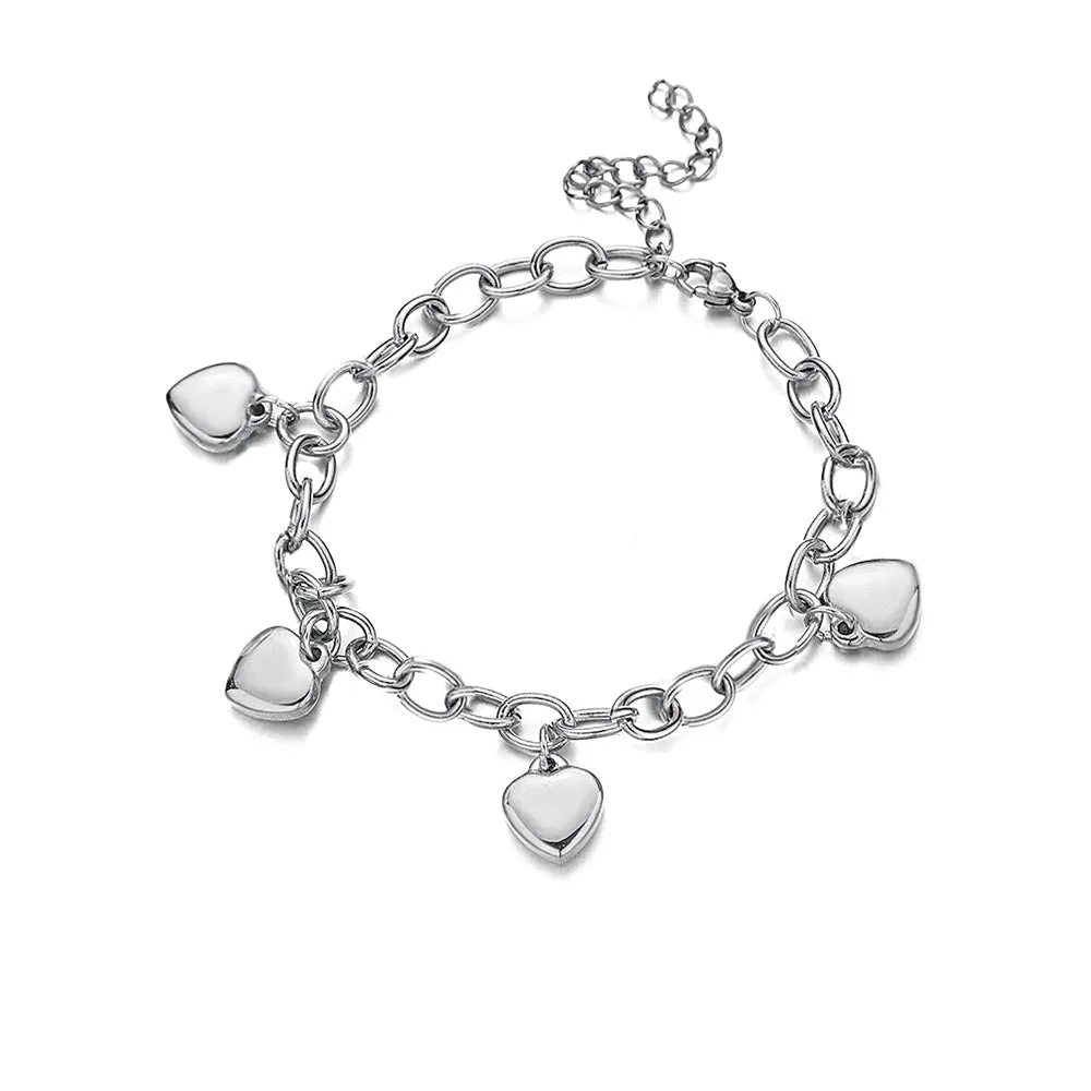 Shop Personalized Heart Ring Chain Bracelets