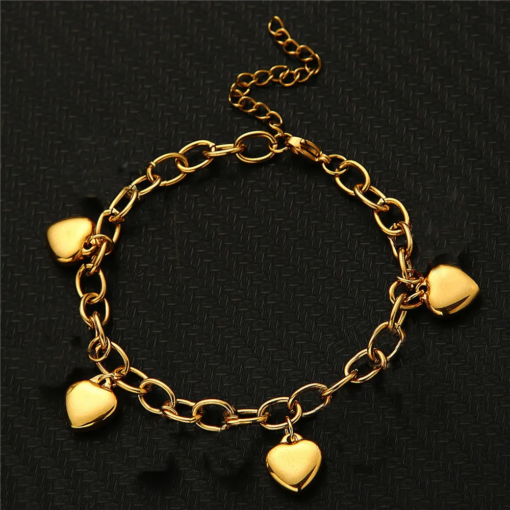 Shop Personalized Heart Ring Chain Bracelets