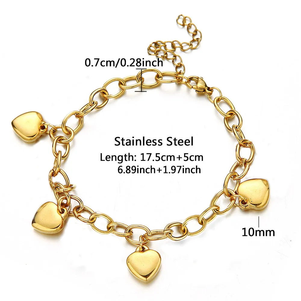Shop Personalized Heart Ring Chain Bracelets
