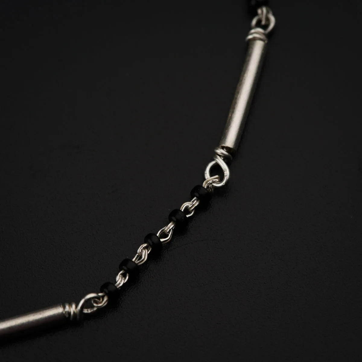 Silver Spinel Pipe Mangalsutra Bracelet
