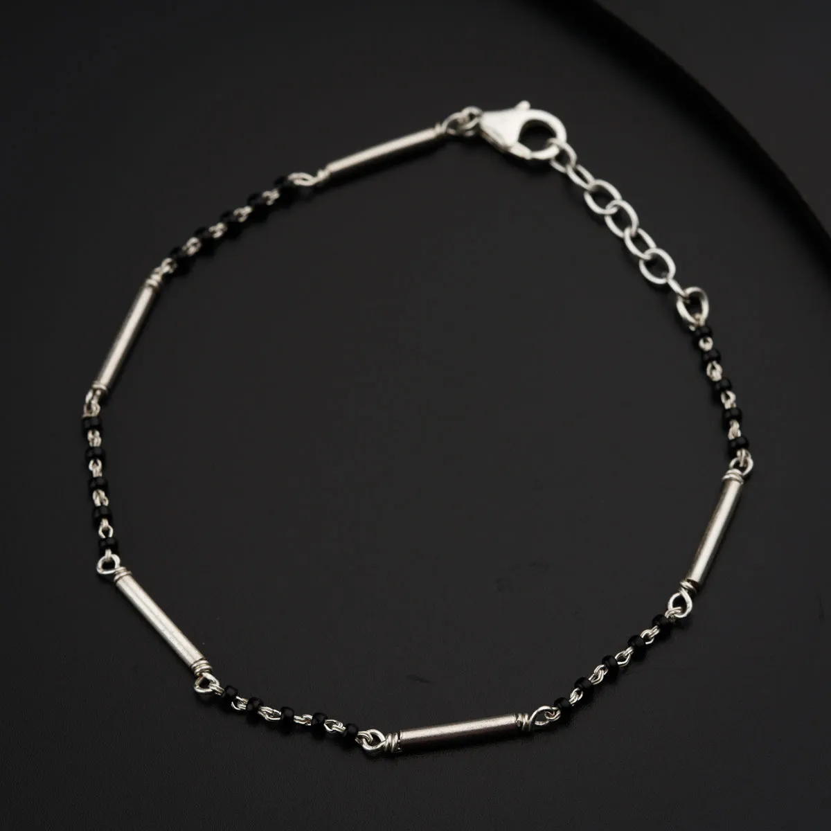 Silver Spinel Pipe Mangalsutra Bracelet