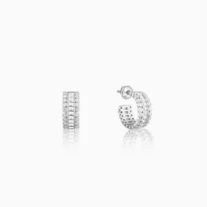 Silver Zircon Charm Earrings