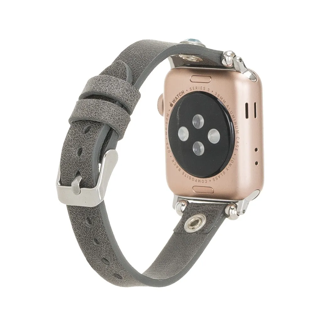 Slim Beady Leather Band for Apple Watch