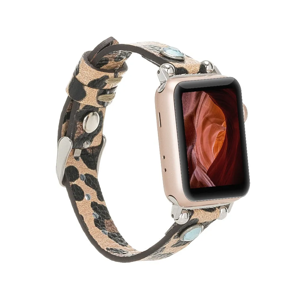 Slim Beady Leather Band for Apple Watch
