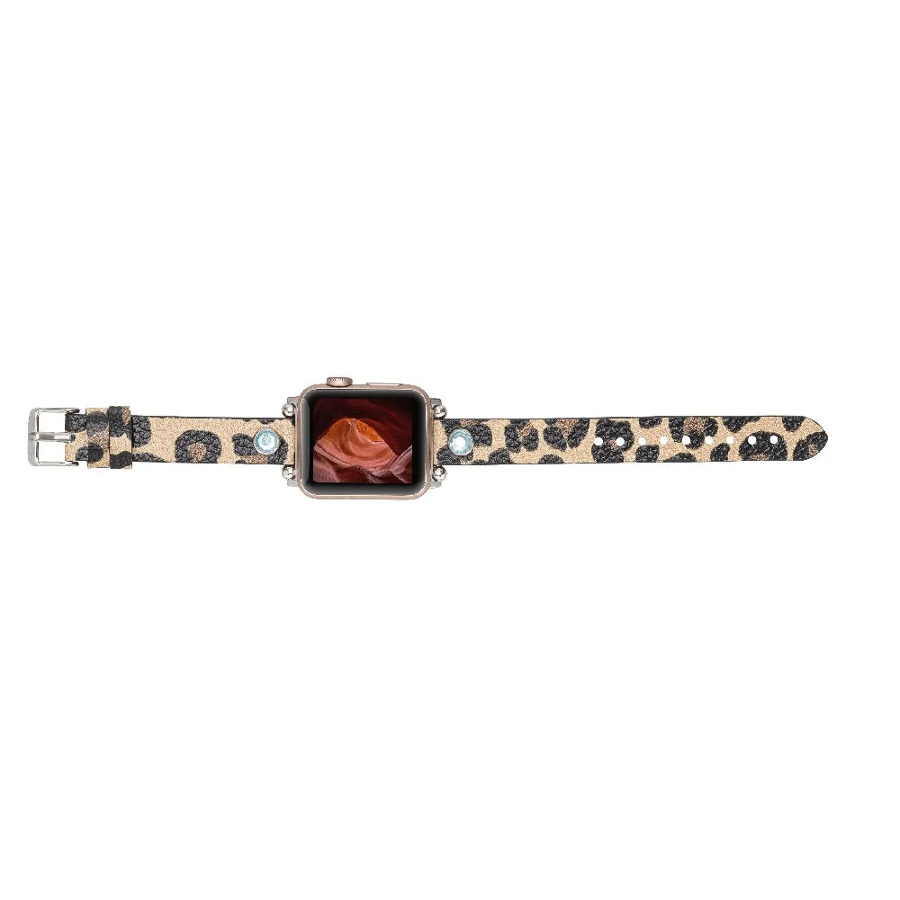 Slim Beady Leather Band for Apple Watch