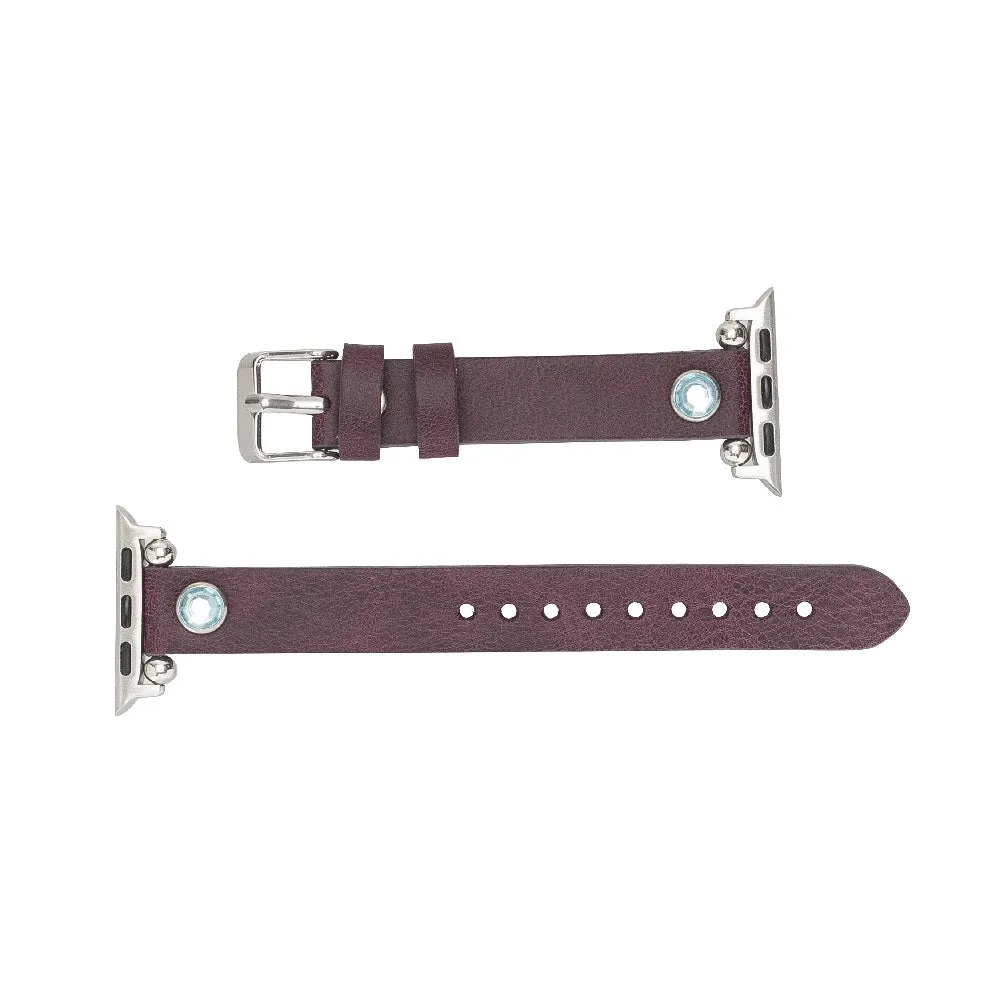 Slim Beady Leather Band for Apple Watch