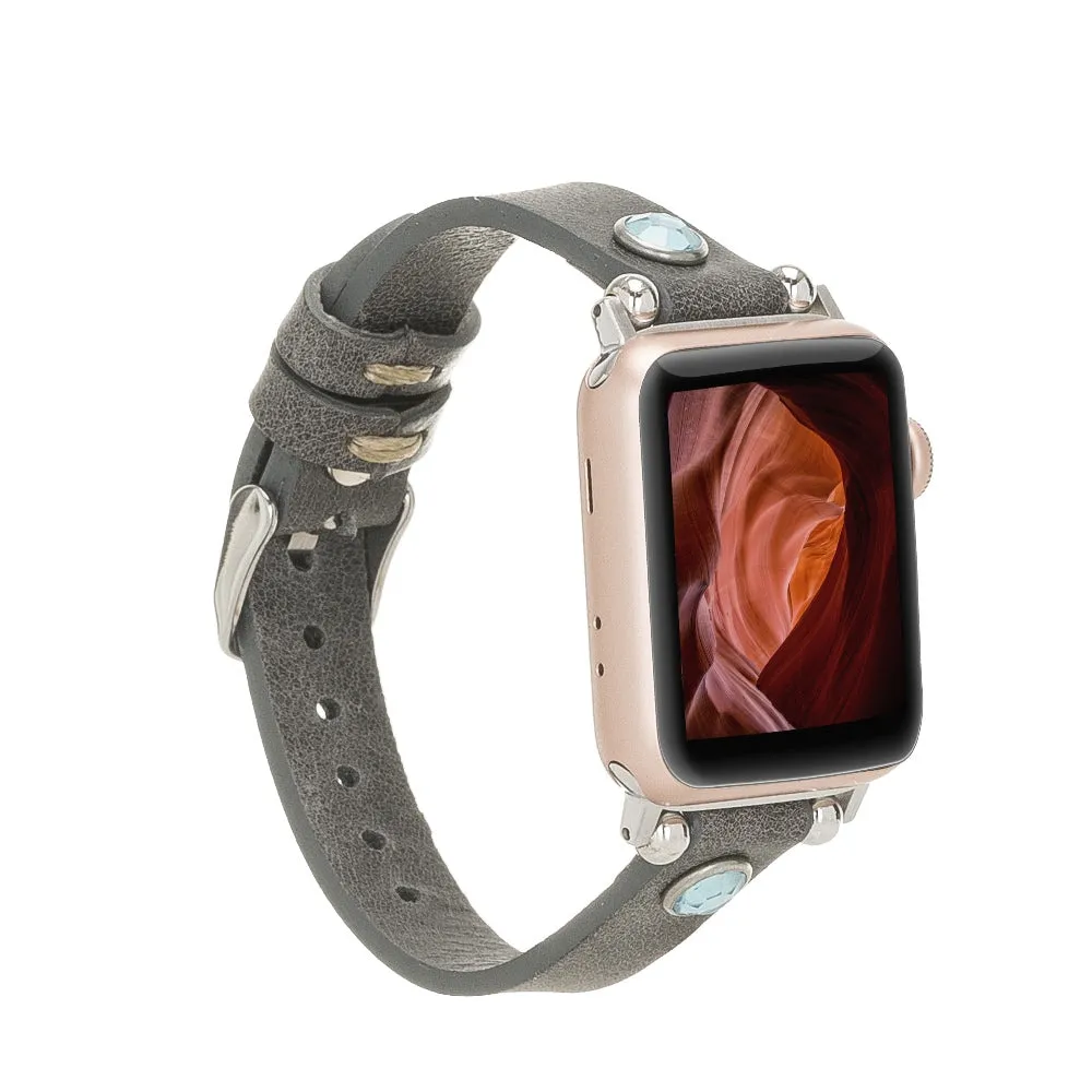 Slim Beady Leather Band for Apple Watch