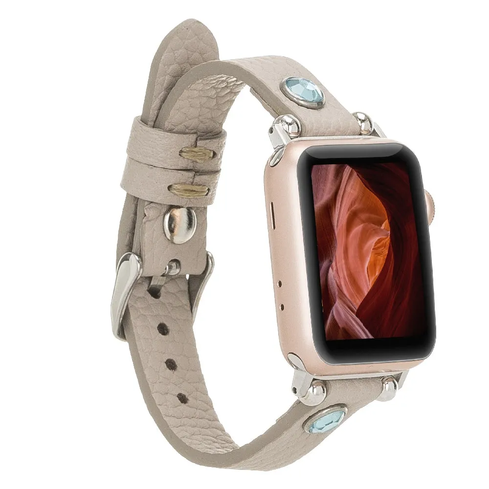 Slim Beady Leather Band for Apple Watch
