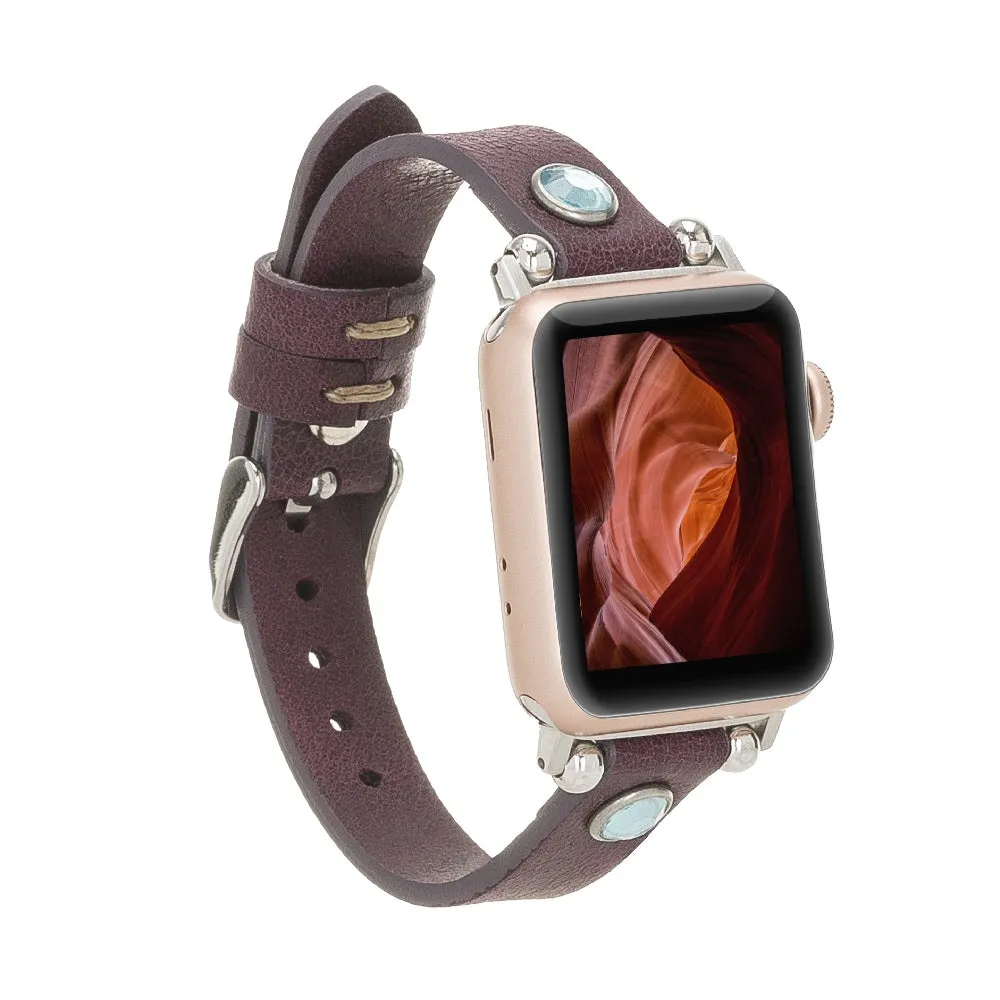 Slim Beady Leather Band for Apple Watch