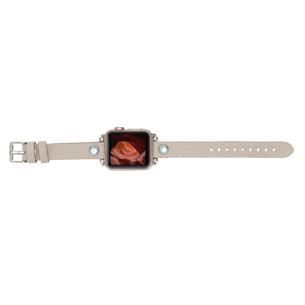 Slim Beady Leather Band for Apple Watch