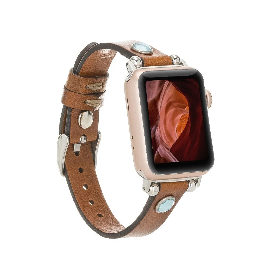 Slim Beady Leather Band for Apple Watch