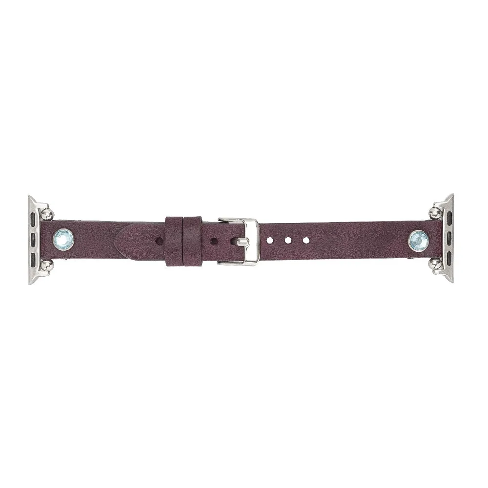 Slim Beady Leather Band for Apple Watch