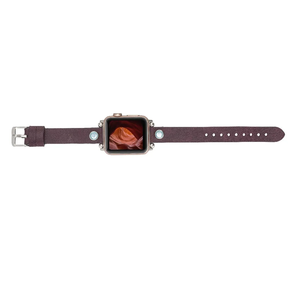 Slim Beady Leather Band for Apple Watch
