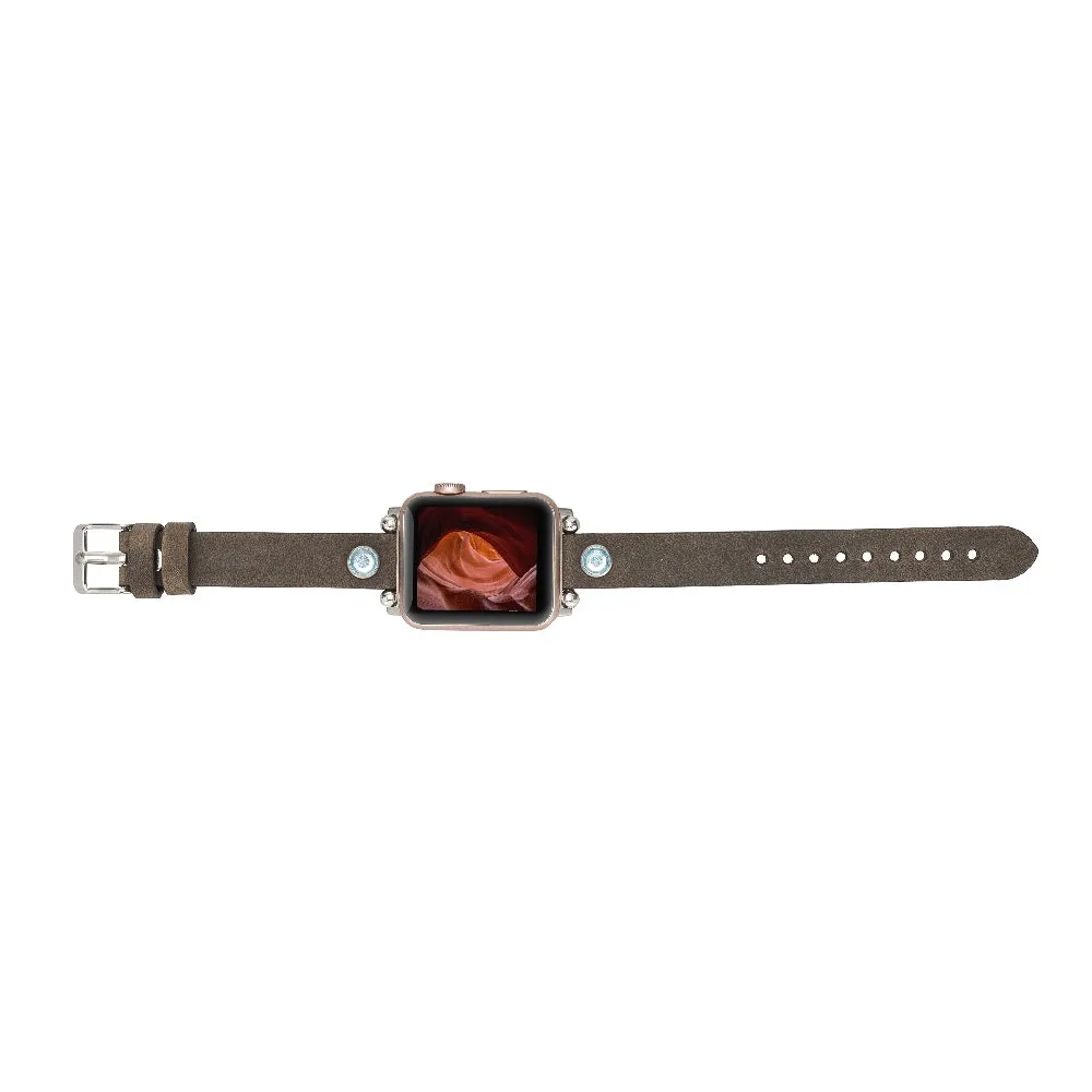 Slim Beady Leather Band for Apple Watch