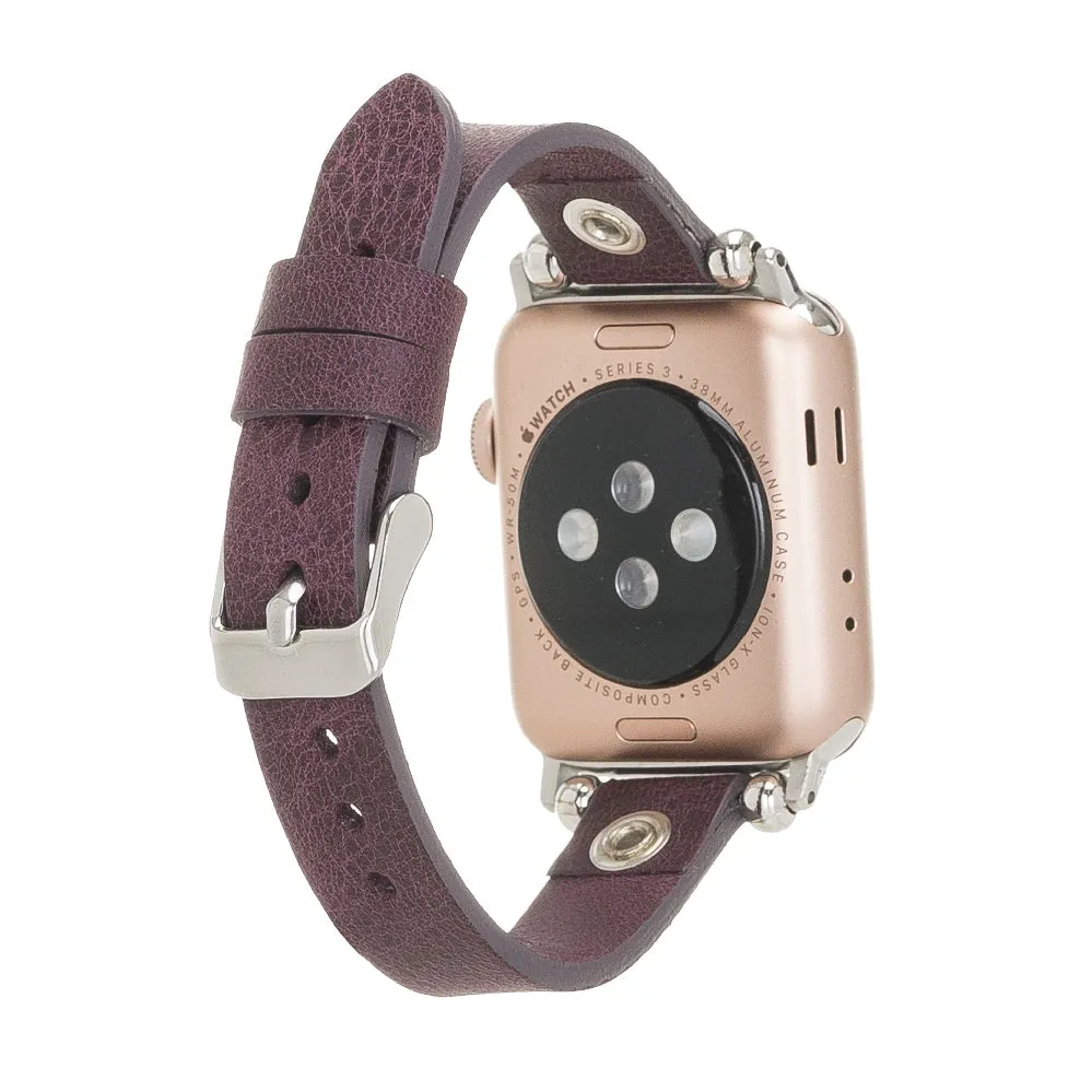 Slim Beady Leather Band for Apple Watch