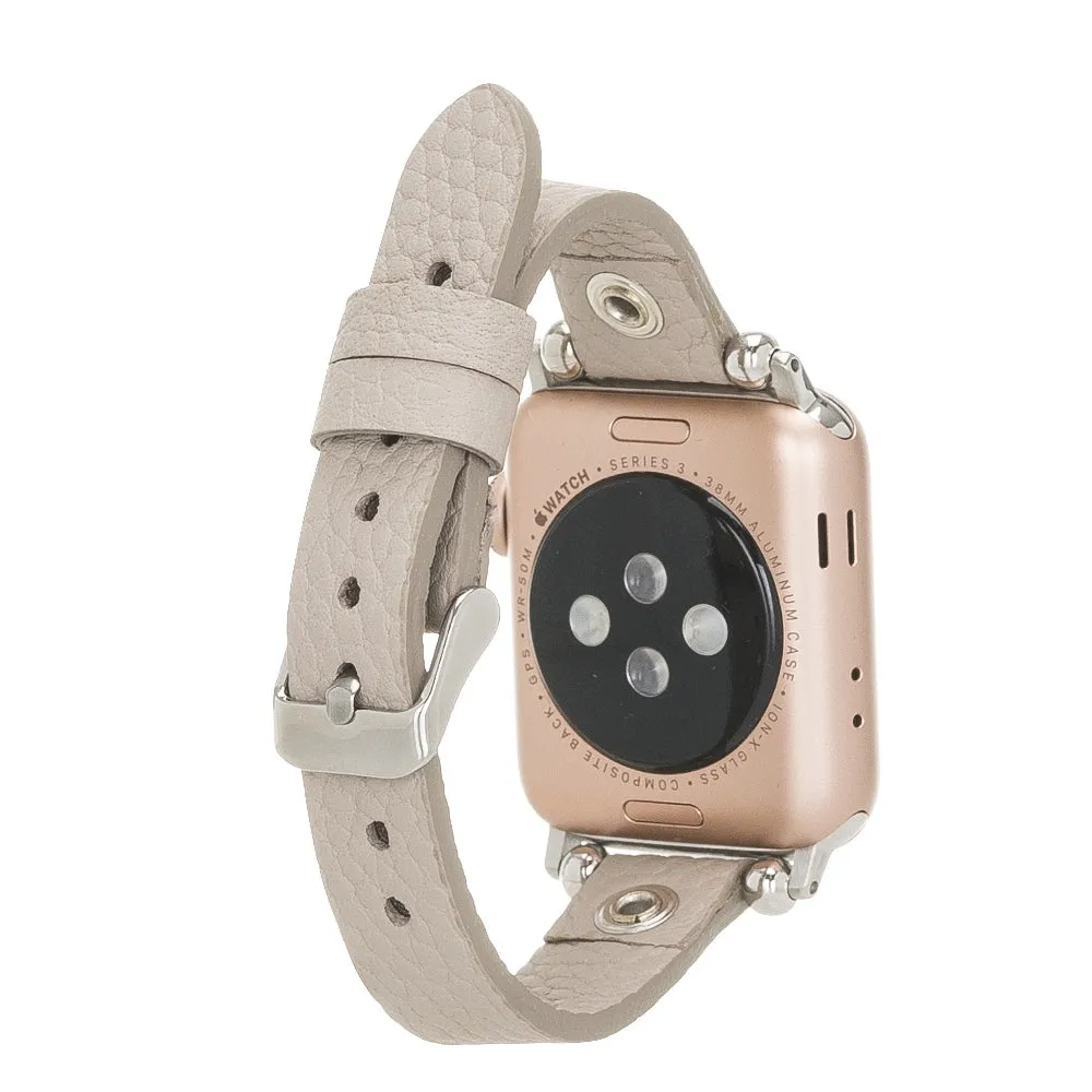 Slim Beady Leather Band for Apple Watch