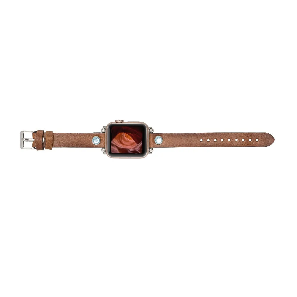 Slim Beady Leather Band for Apple Watch