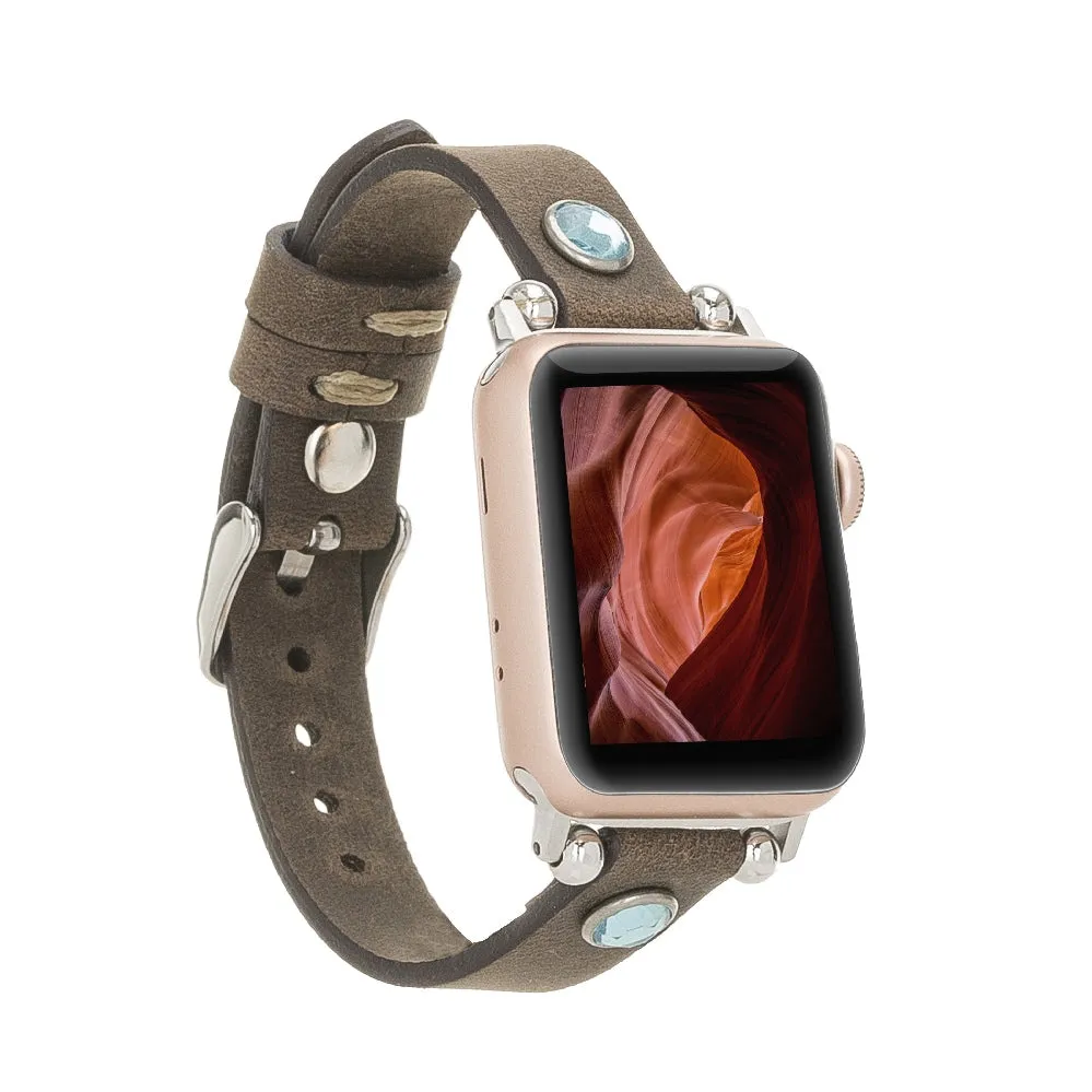 Slim Beady Leather Band for Apple Watch