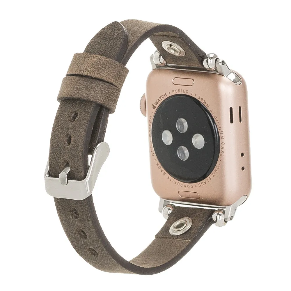 Slim Beady Leather Band for Apple Watch