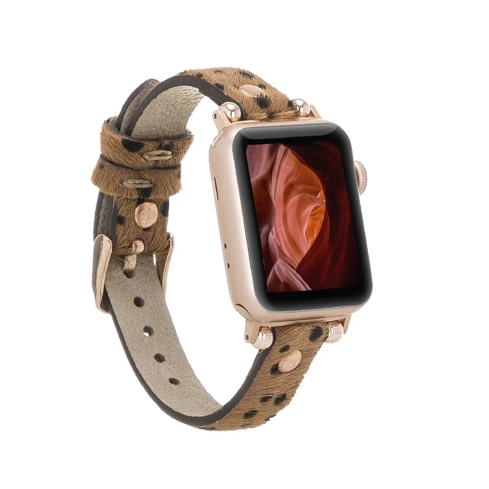 Slim Beady Leather Band for Apple Watch