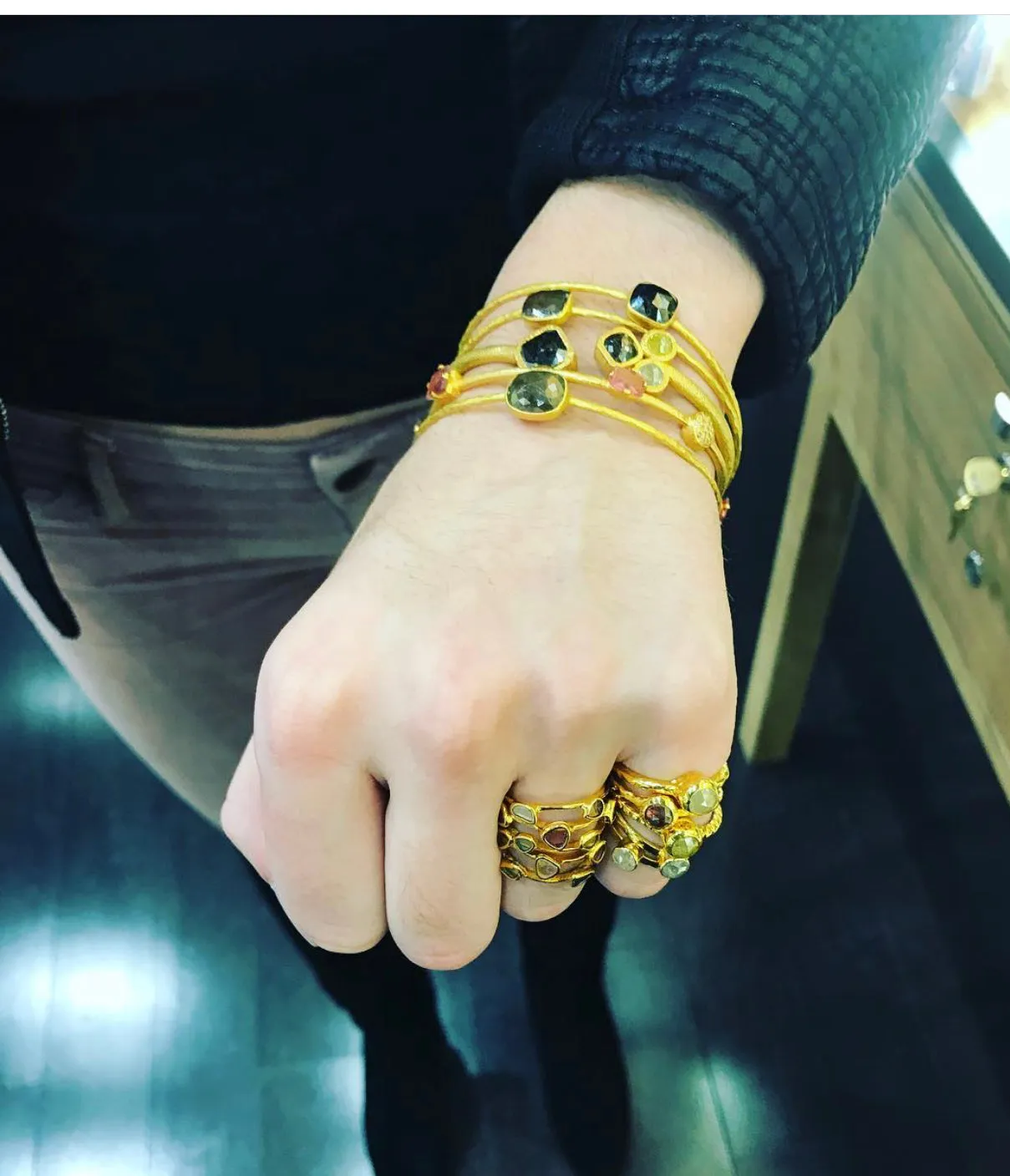 Stacking Rose-cut Bangle 11