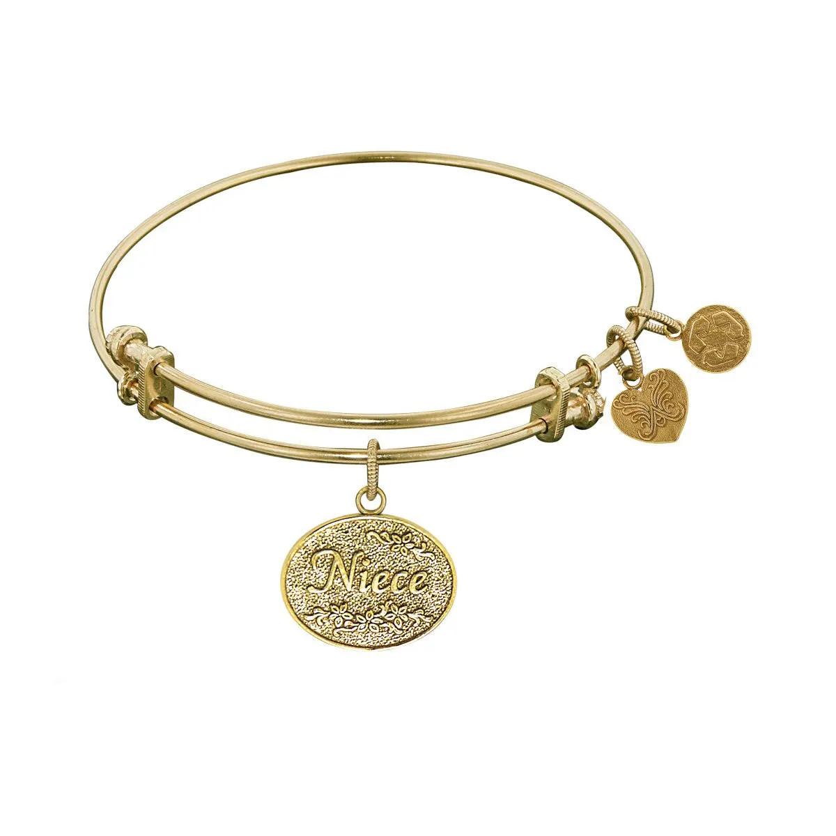 Stipple Finish Brass Niece Angelica Bangle Bracelet, 7.25"
