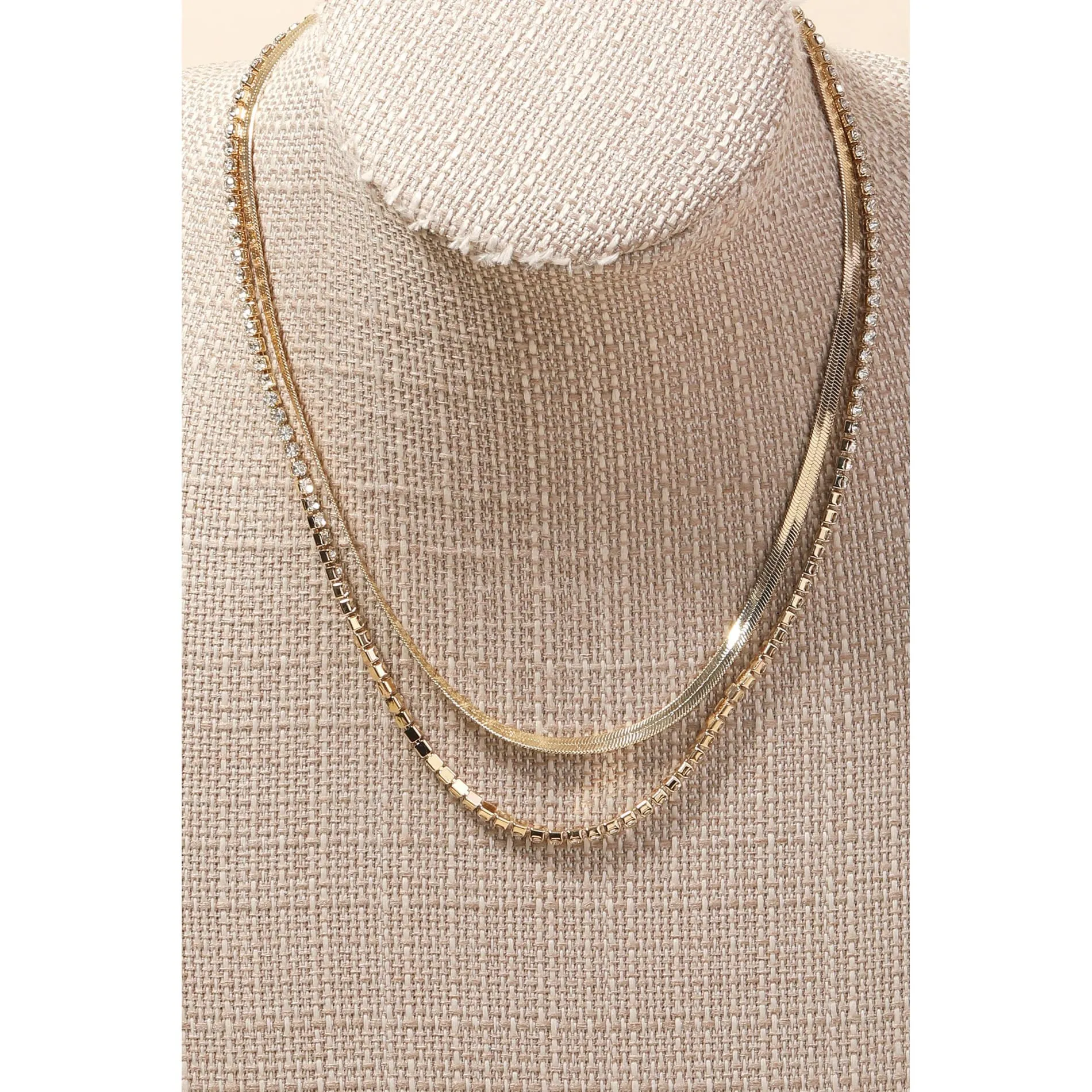 Stud And Snake Chain Necklace