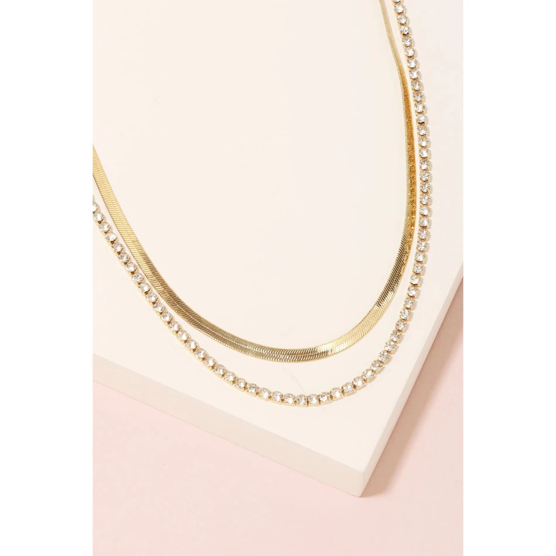 Stud And Snake Chain Necklace