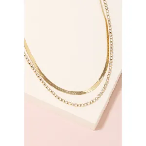 Stud And Snake Chain Necklace