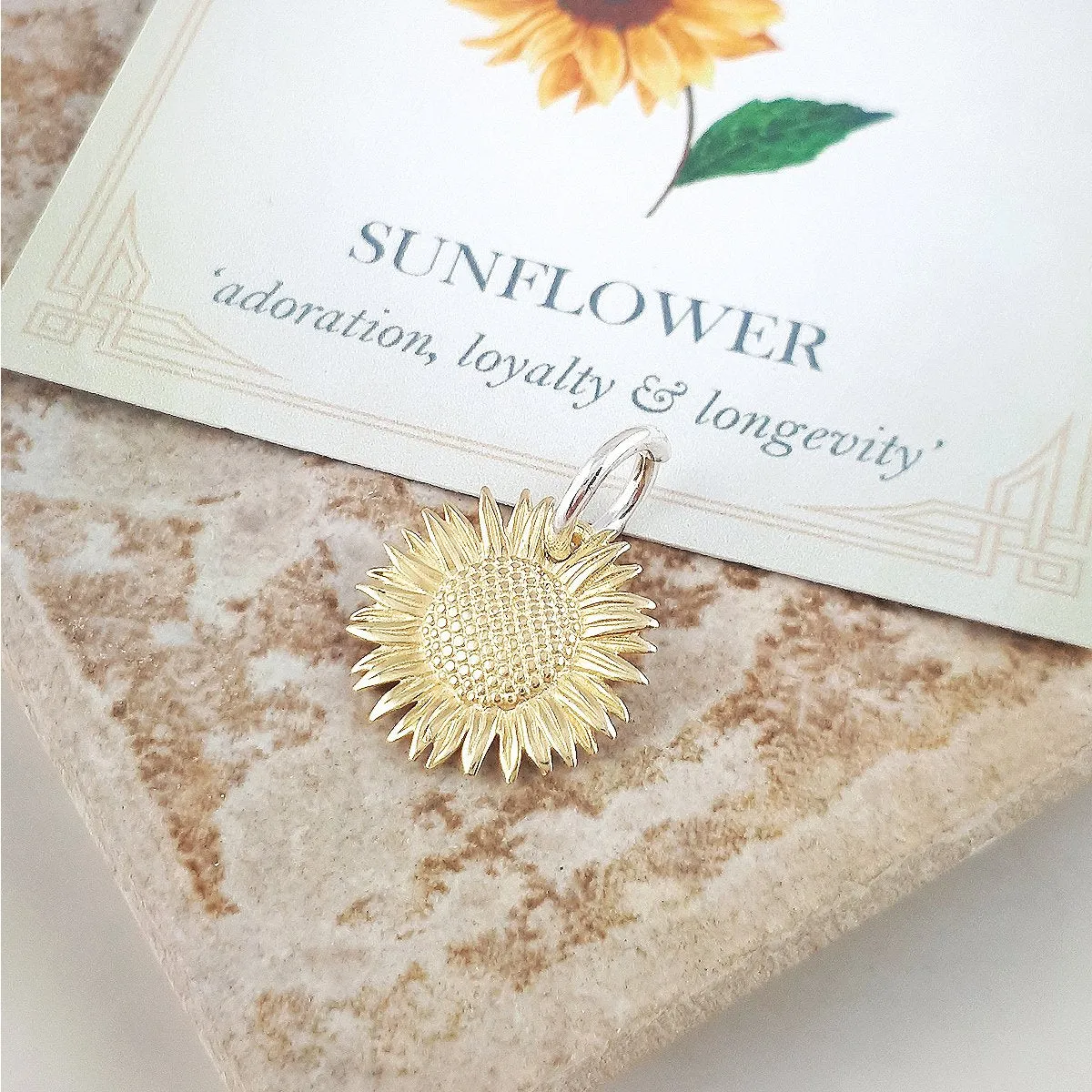 Sunflower Gold Charm
