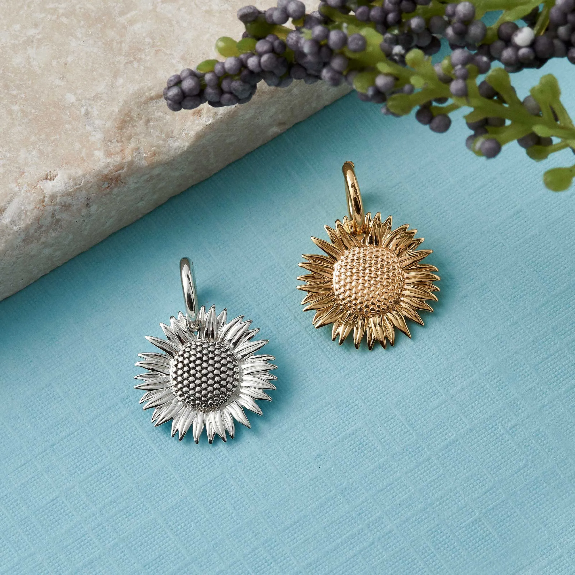 Sunflower Gold Charm