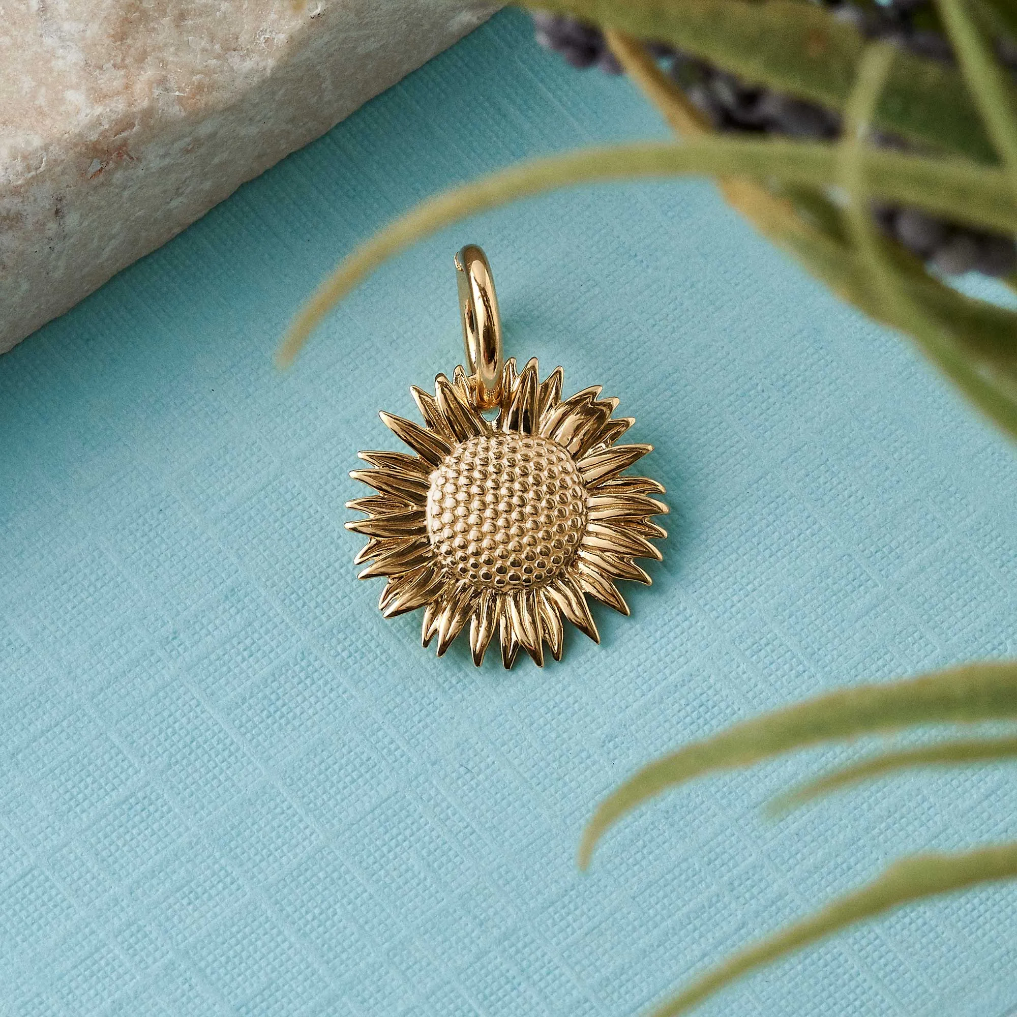 Sunflower Gold Charm