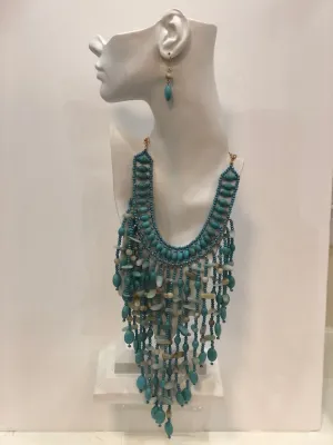 Turquoise Beaded Necklace Set
