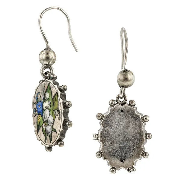 Victorian Enamel Locket Pendant, Locket & Earrings Parure