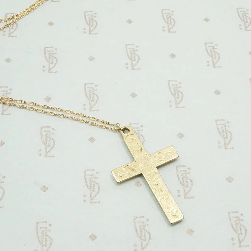 Vintage 14k Gold Cross Dated 1947