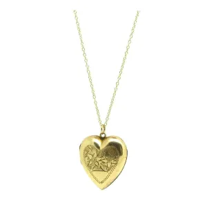 Vintage 1930s Heart 9ct Gold Locket Necklace