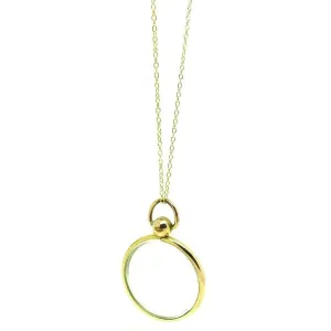 Vintage 1960s Gold Tone Glass Locket Necklace