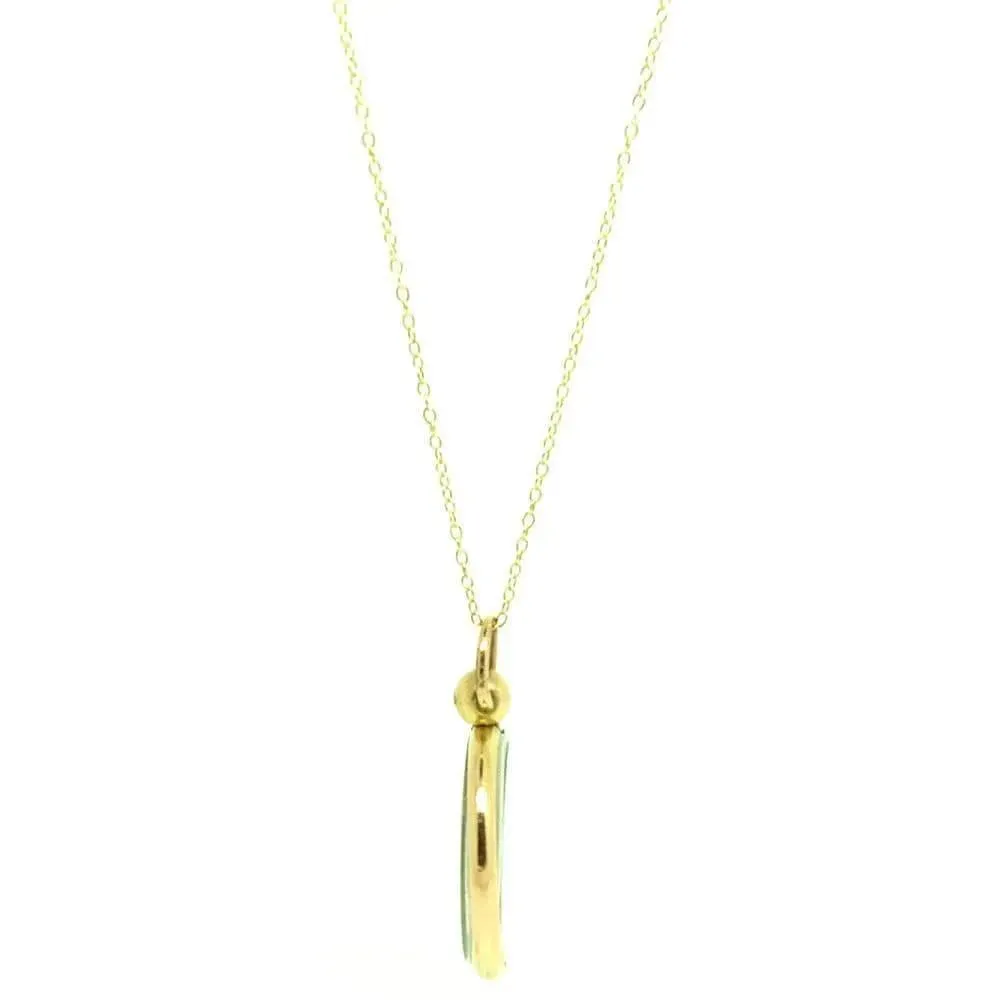 Vintage 1960s Gold Tone Glass Locket Necklace